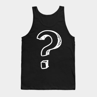 Question Mark White Tank Top